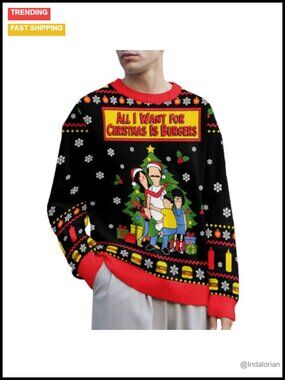 Funny Ugly Christmas Sweater 100% Acrylic Knit Crew Neck Holiday Party